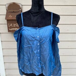 Umgee Blue Off-Shoulder Women's Top